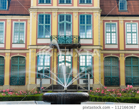 abbots palace in gdansk oliva park. building with fountain abbots palace in gdansk oliva park. building with fountain 112166367