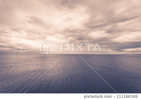 Idyllic shot of horizontal sea water and sky Idyllic shot of horizontal sea water and sky 112166389
