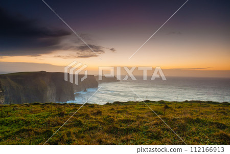Cliffs of Moher at sunset in Co. Clare Ireland Europe. 112166913