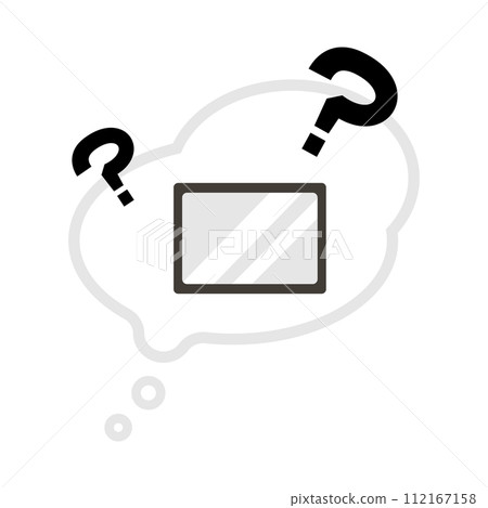 平板電腦設備遺失故障圖片插畫素材 112167158