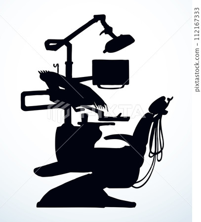 Stogmatology chair and accessories. Vector drawing 112167333