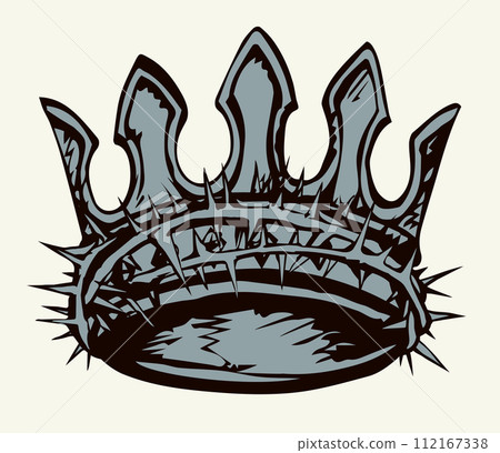 Precious golden crown with thorns. Vector drawing Precious golden crown with thorns. Vector drawing 112167338