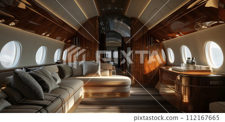 Private jet interior Private jet interior 112167665