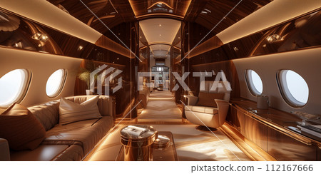 Private jet interior 112167666