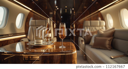 Private jet interior Private jet interior 112167667