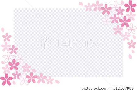 Cherry blossom frame checkered pattern pastel color 112167992