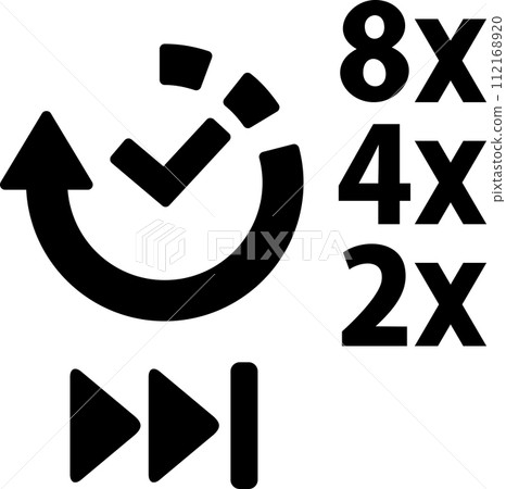 2 倍速、4 倍速和 8 倍速快轉標記-插圖素材 [112168920] - PIXTA圖庫
