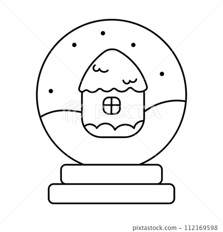 glass ball snow christmas new year doodle 112169598