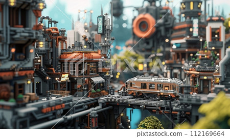 AI-generated content. Steampunk city streets with mechanisms and clocks AI-generated content. Steampunk city streets with mechanisms and clocks 112169664