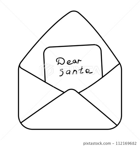 letter santa christmas new year line doodle letter santa christmas new year line doodle 112169682