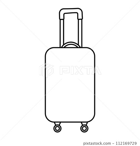suitcase line doll travel accessory icon element 112169729