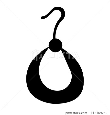 barbiecore black earrings icon doll vector dress 112169739