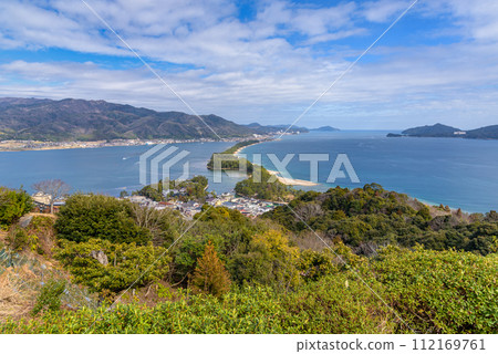 Amanohashidate on the Sea of Japan in north Kyoto prefecture one of the top three scenic views in Japan Amanohashidate on the Sea of Japan in north Kyoto prefecture one of the top three scenic views in Japan 112169761