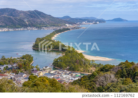 Amanohashidate on the Sea of Japan in north Kyoto prefecture one of the top three scenic views in Japan Amanohashidate on the Sea of Japan in north Kyoto prefecture one of the top three scenic views in Japan 112169762