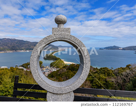 Amanohashidate on the Sea of Japan in north Kyoto prefecture one of the top three scenic views in Japan 112169767