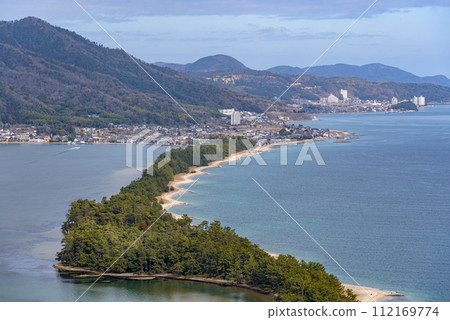 Amanohashidate on the Sea of Japan in north Kyoto prefecture one of the top three scenic views in Japan 112169774