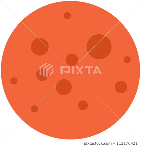 Mars planet icon. Red planet solar system sign. Cartoon of Mars symbol. flat style. 112170421