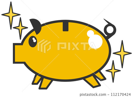 存錢筒插圖，一隻幸運的豬，省錢並得到很多錢 112170424