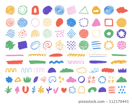 Hand-drawn designs and textures/abstract shapes 112170441
