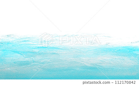 閃亮的透明波浪，藍色水面背景，水彩觸摸背景 112170842