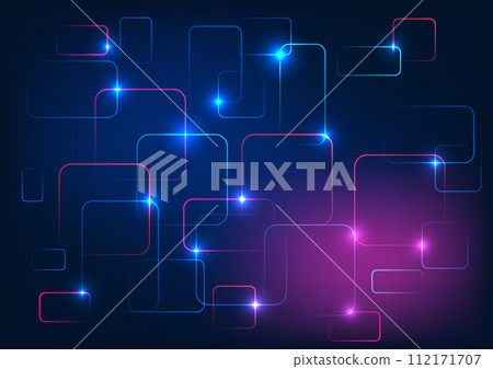 Abstract background technology holes square line lines that overlap in interesting ways Shows the flow of information through digital data. vector illustration, brochure, poster 112171707