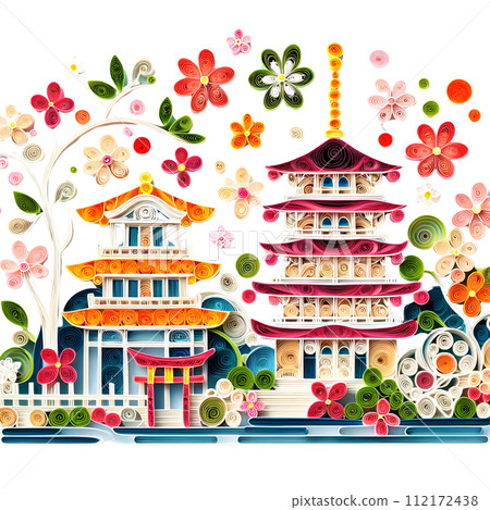 Kyoto City quilling paper art 112172438