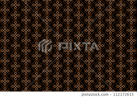 Illustration wallpaper, Abstract Geometric Style. Repeating Sample square in octagon on black background. 112172615