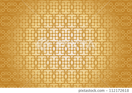 Illustration wallpaper, Abstract Geometric Style. Repeating Sample the golden square and line on yellow background. 112172618