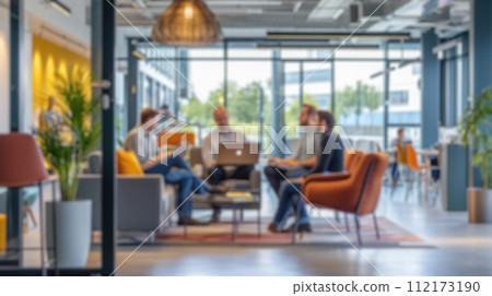 Blurred Office Space with People Collaborating. Resplendent. Blurred Office Space with People Collaborating. Resplendent. 112173190