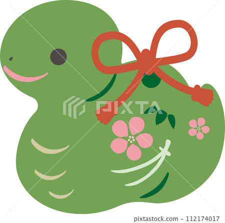 New Year's card New Year's card 2025 Earth bell Year of the Snake Snake Year of the Snake New Year Cute Simple Illustration material 112174017