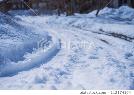 Snowy road winter road material 112174104