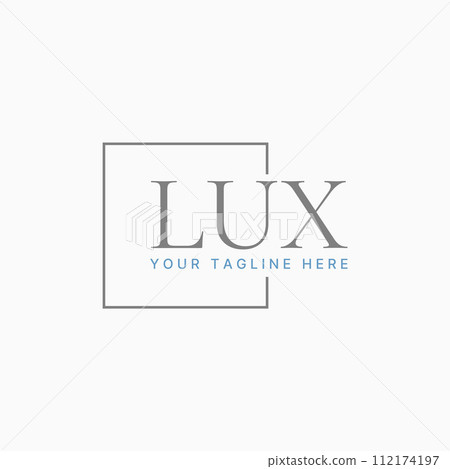 Logo design graphic concept creative premium vector stock sign initial letter Lux serif font with line square. Related monogram art beauty care brand Logo design graphic concept creative premium vector stock sign initial letter Lux serif font with line square. Related monogram art beauty care brand 112174197