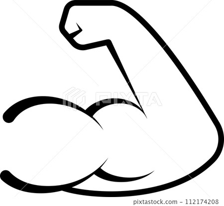 Arm muscle line drawing icon Arm muscle line drawing icon 112174208