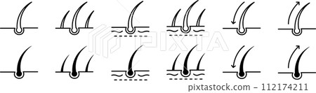 Icon set related to body hair 112174211