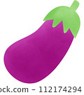 Illustration of a watercolor eggplant isolated on png or transparent background 112174294