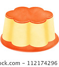 Illustration of a custard pudding cake isolated on png or transparent background 112174296
