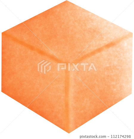 Illustration of a brown cube or box isolated on png or transparent background 112174298