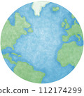 Illustration of a world map isolated on png or transparent background with watercolour painting 112174299