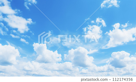 Blue sky and white clouds AI image 112174356