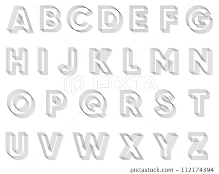 Abstract 3D Geometric alphabet. Streetwear stile. Abstract 3D Geometric alphabet. Streetwear stile. 112174394