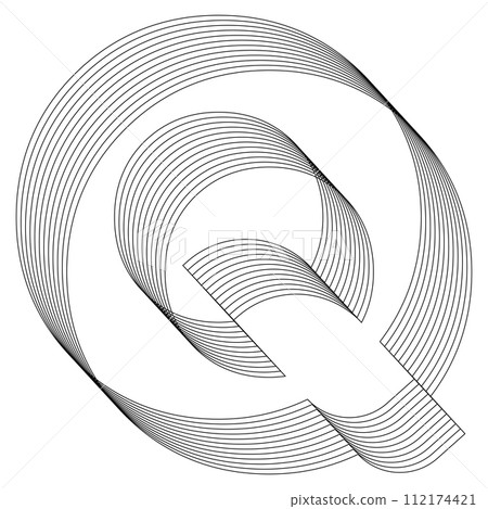 Q Letter. 3D Geometric letter. Streetwear stile. Q Letter. 3D Geometric letter. Streetwear stile. 112174421