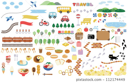 可愛的旅行插畫框架集 可愛的旅行插畫框架集 112174449