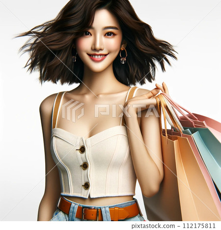 Oriental woman, Asian woman, Oriental girl, Asian girl, Oriental woman, Asian woman, various gestures, postures, expressions 112175811