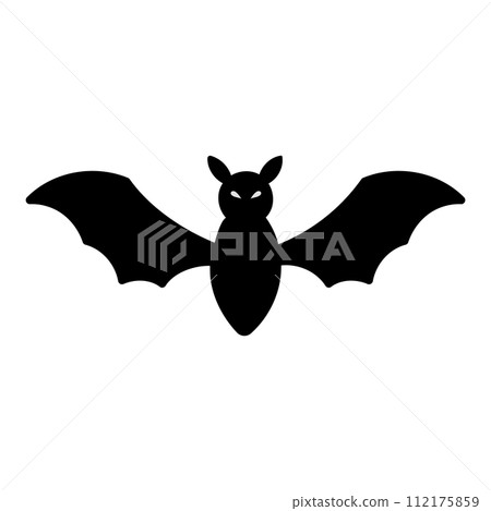 bat halloween fly night scary black icon bat halloween fly night scary black icon 112175859