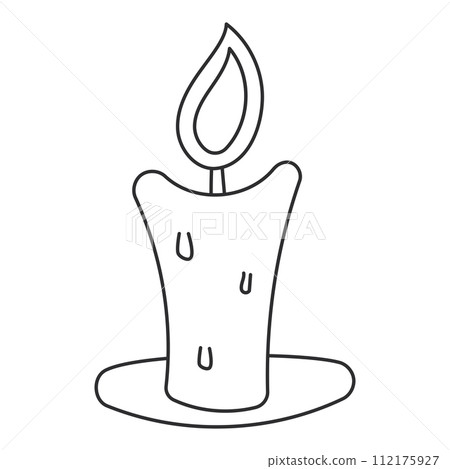 candle heat halloween lamp line icon element 112175927
