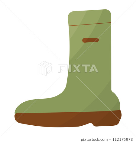 boot rubber green brown pair elements icon boot rubber green brown pair elements icon 112175978