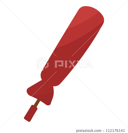umbrella red closed long weather element icon 112176141