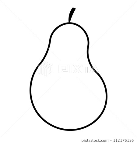 pear black line fruit food icon element 112176156
