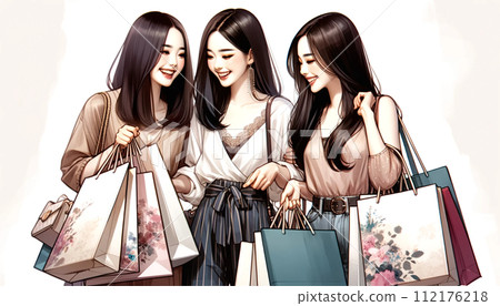 Oriental woman, Asian woman, Oriental girl, Asian girl, Oriental woman, Asian woman, various gestures, postures, expressions 112176218