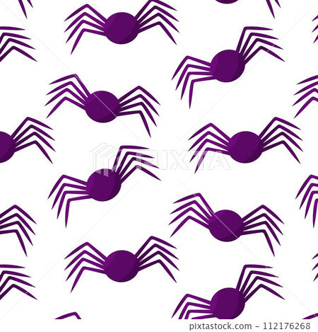 spider halloween insect scary purple pattern vecto 112176268